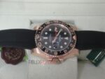 Rolex replica GMT master II rose gold strip rubber orologio replica copia imitazione 4us710 - immagine 10