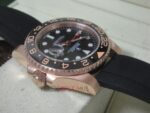 Rolex replica GMT master II rose gold strip rubber orologio replica copia imitazione 4us710 - immagine 11