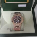 Patek Philippe replica nautilus rose gold moon phase orologio replica copia 4us711