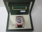 Richard Mille skull nano ceramic rose gold white dial edition strip rubber orologio replica copia imitazione 4us714