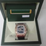 Richard Mille skull nano ceramic rose gold white dial edition strip rubber orologio replica copia imitazione 4us714