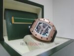 Richard Mille skull nano ceramic rose gold white dial edition strip rubber orologio replica copia imitazione 4us714 - immagine 7
