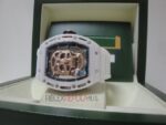 Richard Mille skull nano ceramic special white edition strip rubber orologio replica copia imitazione 4us712 - immagine 3