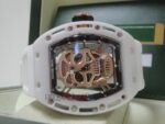 Richard Mille skull nano ceramic special white edition strip rubber orologio replica copia imitazione 4us712 - immagine 5