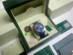 Rolex replica daydate acciaio blue strip leather orologio replica copia imitazione 4us717 - immagine 3