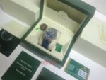 Rolex replica daydate acciaio blue strip leather orologio replica copia imitazione 4us717 - immagine 4