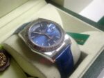 Rolex replica daydate acciaio blue strip leather orologio replica copia imitazione 4us717 - immagine 5