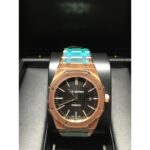 Audemars Piguet replica Royal Oak jumbo rose gold black dial 15400OR