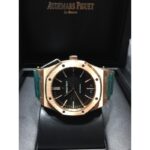 Audemars Piguet replica Royal Oak jumbo rose gold black dial 15400OR - immagine 3