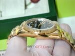 Rolex replica daydate ll oro giallo black dial barrette orologio replica copia imitazione 4us712 - immagine 17