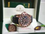 Rolex replica yacht master l rose gold SARU strip rubber rubini bezel orologio replica copia 4us726 - immagine 18