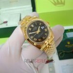 Rolex replica datejust full oro giallo black dial roman orologio replica copia imitazione 4us722