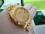 Rolex replica datejust full oro giallo gold dial roman orologio replica copia imitazione 4us723 - immagine 5