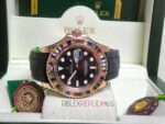 Rolex replica yacht master l rose gold SARU strip rubber rubini bezel orologio replica copia 4us726 - immagine 19