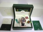 Rolex replica yacht master l rose gold SARU strip rubber rubini bezel orologio replica copia 4us726