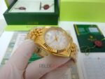 Rolex replica datejust full oro giallo argentèè dial roman orologio replica copia imitazione 4us724 - immagine 6