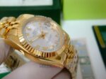 Rolex replica datejust full oro giallo argentèè dial roman orologio replica copia imitazione 4us724 - immagine 3