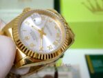 Rolex replica datejust full oro giallo argentèè dial roman orologio replica copia imitazione 4us724 - immagine 5