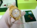Rolex replica datejust full oro giallo argentèè dial barrette orologio replica copia imitazione 4us726 - immagine 3