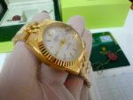 Rolex replica datejust full oro giallo argentèè dial barrette orologio replica copia imitazione 4us726 - immagine 5