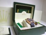 Rolex replica yacht master l rose gold SARU strip rubber rubini bezel orologio replica copia 4us726 - immagine 7