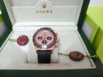 Rolex replica daytona rose gold oysterflex ceramichon bezel orologio replica copia imitazione 4us709 - immagine 3