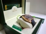 Rolex replica yacht master l rose gold SARU strip rubber rubini bezel orologio replica copia 4us726 - immagine 3