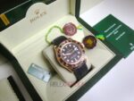 Rolex replica yacht master l rose gold SARU strip rubber rubini bezel orologio replica copia 4us726 - immagine 4