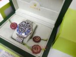 Rolex replica GMT master II nero blu ceramichon new basilea jubilèè bracialet orologio replica copia imitazione 4us711 - immagine 4