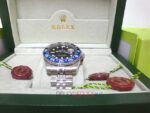 Rolex replica GMT master II nero blu ceramichon new basilea jubilèè bracialet orologio replica copia imitazione 4us711 - immagine 8