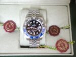 Rolex replica GMT master II nero blu ceramichon new basilea jubilèè bracialet orologio replica copia imitazione 4us711 - immagine 9