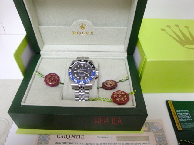 virtuemart_product_76rolex-replica-orologi-copie-lusso-imitazione-orologi-di-lusso-Copia Rolex replica GMT master II nero blu ceramichon new basilea jubilèè bracialet orologio replica copia imitazione 4us711 - immagine 1