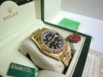 Rolex replica daydate ll oro giallo black dial barrette orologio replica copia imitazione 4us712 - immagine 13