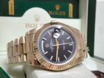 Rolex replica daydate ll oro giallo black dial barrette orologio replica copia imitazione 4us712 - immagine 3
