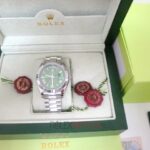 Rolex replica daydate ll acciaio green dial orologio replica copia imitazione 4us711