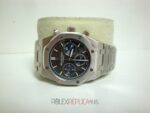 Audemars Piguet replica royal oak leo messi acciaio black dial orologio copia imitazione crono 4us - immagine 5