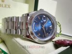 Rolex replica daydate ll acciaio blue dial arabic strip president orologio replica copia imitazione 4us - immagine 8
