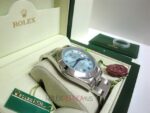 Rolex replica daydate ll acciaio oyster sky dial orologio replica copia imitazione 4us - immagine 6