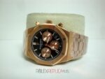 Audemars Piguet replica royal oak leo messi rose gold black dial orologio copia imitazione crono 4us - immagine 3