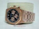 Audemars Piguet replica royal oak leo messi rose gold black dial orologio copia imitazione crono 4us - immagine 4