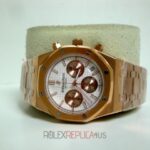 Audemars Piguet replica royal oak leo messi rose gold white dial panda orologio copia imitazione crono 4us