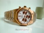 Audemars Piguet replica royal oak leo messi rose gold white dial panda orologio copia imitazione crono 4us - immagine 4