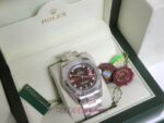 Rolex replica daydate ll acciaio cherry dial orologio replica copia imitazione 4us - immagine 4