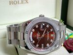 Rolex replica daydate ll acciaio cherry dial orologio replica copia imitazione 4us - immagine 7