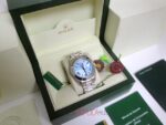 Rolex replica daydate ll acciaio cyan dial strip president orologio replica copia imitazione 4us - immagine 6