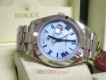 Rolex replica daydate ll acciaio cyan dial strip president orologio replica copia imitazione 4us - immagine 5