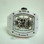 Richard Mille skull nano white dial strip rubber orologio replica copia imitazione 4us