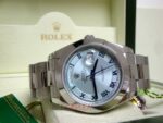 Rolex replica daydate ll acciaio oyster sky dial orologio replica copia imitazione 4us - immagine 10