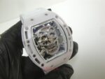 Richard Mille skull nano white dial strip rubber orologio replica copia imitazione 4us - immagine 10