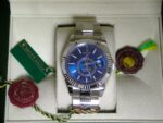 Rolex replica sky dweller acciaio blue dial orologio replica copia imitazione 4us - immagine 3